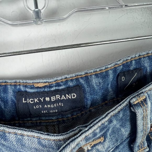 NWT Lucky Brand The Cut Off Shorts Frayed Denim Medium Wash Size 0 25 NEW - Picture 6 of 13